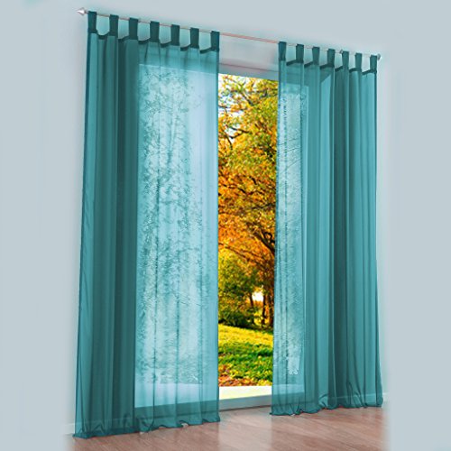 Thinkbay Handarbeit Schlaufen Gardine Schöne Vorhänge 1er-Pack Vorhang H*B 175 * 140cm Aqua Thinkbay Handarbeit Schlaufen Gardine Schöne Vorhänge 1er-Pack Vorhang H*B 175 * 140cm Aqua von Thinkbay