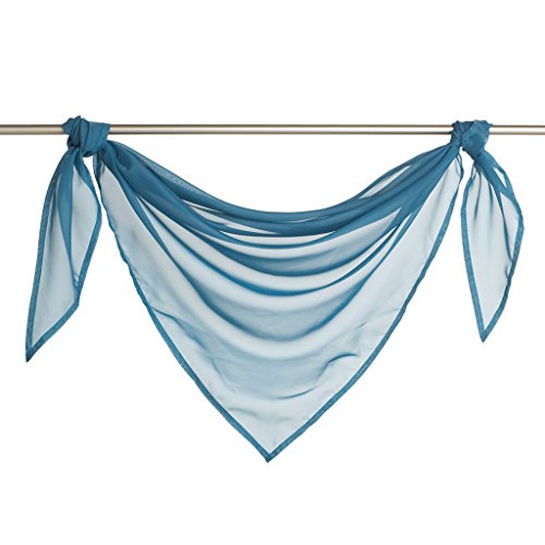 Querbehang Deko Gardinen aus transparentem Voile Triangle Schals L*B 200 * 100cm Aqua von Thinkbay