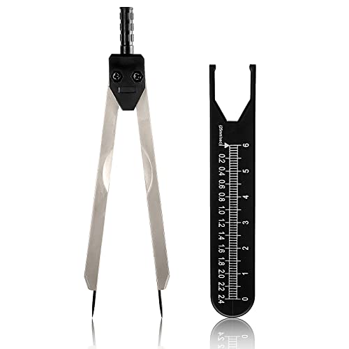 Thinp 1 Stück EKG Messschieber Ekg Calipers Messwerkzeug Ekg Zirkel Edelstahl Drafting Electrocardiogram Divider Ekg-Skalierer Zeichnungsteiler, für Messen Elektrokardiographen Tool(Schwarz) von Thinp