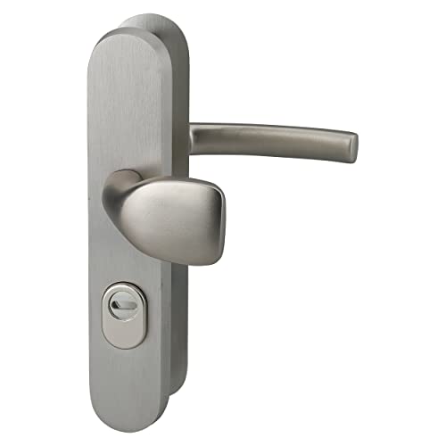 Ensemble de poignée de porte de securite anodisé inox f9 pour porte d'entrée von Thirard