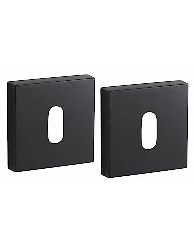 THIRARD 00966781 – Paar Rosetten Quadratisch 50 x 50 Schwarz Matt – Elegantes Design – Bohrung: Schlüsselloch – Zubehör/Ausrüstung – Türausrüstung, Noir mat von Thirard