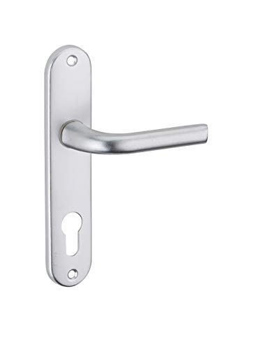 THIRARD Türgriff-Set für Eingangstür – Zylinderloch – Vierkant 7 mm – Achsabstände 165 mm – eloxiertes Finish Silber – Modell Leto – praktisch und ästhetisch von Thirard