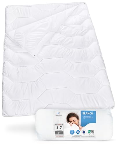 4-Jahreszeiten Bettdecke 135x200 Blanco, Flauschige Ganzjahresdecke mit 2 Lagen, Ideal für Winter & Sommer, Ideale Hygiene für Allergiker, Feuchtigkeitsregulierend & atmungsaktiv, Blanket 135 x 200 cm von Third of Life