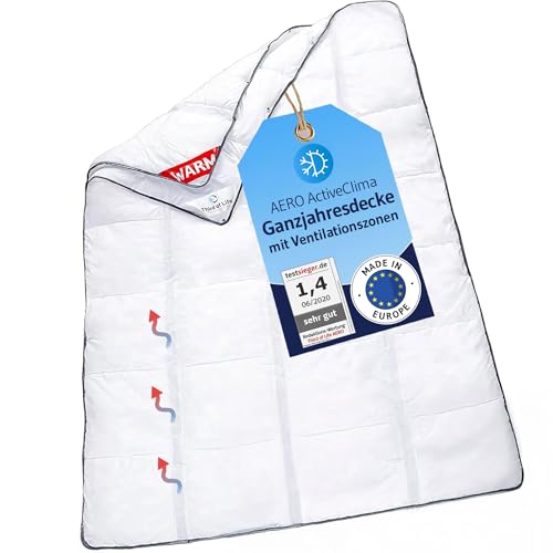 𝐋𝐮𝐱𝐮𝐬 Winter Bettdecke 155x220 mit innovativer OptiSleep®-Technologie, Flauschige Ganzjahresdecke, Steppdecke mit Ventilationsstreifen, Perfekte Winterdecke mit Zusatz warme Füße 155 x 220 cm von Third of Life