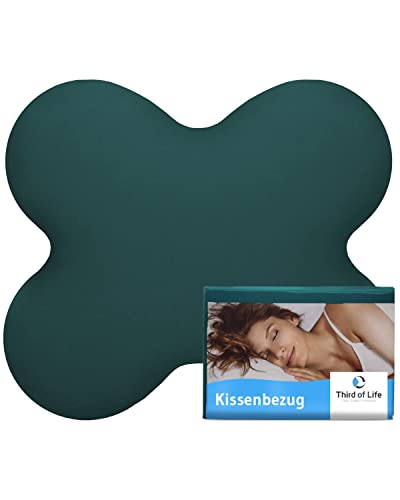 Kissenbezug Meergrün Einzelpack, Perfekt für ACAMAR Seitenschläfer-Kissen, Mako-Baumwolle (Double Jersey), Bügelfrei & trocknergeeignet, Kissenhülle mit Reißverschluss, Oeko-Tex Zertifiziert von Third of Life