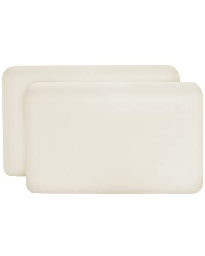 Kissenbezug 40x25 Elfenbein-weiß Doppelpack, Perfekt für VOLAR Reise-Kissen, Baumwolle (Double Jersey), Bügelfrei & trocknergeeignet, Kissenhüllen 2er Set mit Reißverschluss, Oeko-Tex Zertifiziert von Third of Life