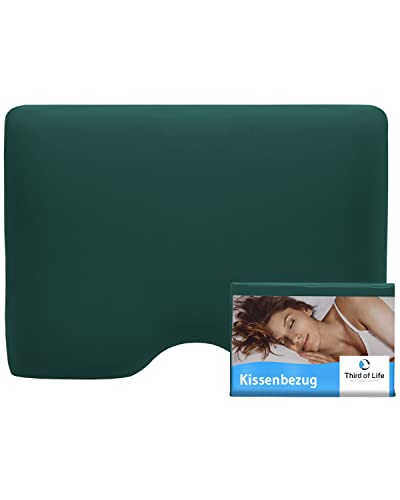 Kissenbezug Meergrün Einzelpack, Perfekt für GIANFAR Seitenschläfer-Kissen, Mako-Baumwolle (Double Jersey), Bügelfrei & trocknergeeignet, Kissenhülle mit Reißverschluss, Oeko-Tex Zertifiziert von Third of Life