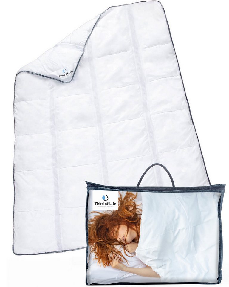 Third of Life Microfaserbettdecke AERO ActiveClima Ganzjahresdecke, Bezug: Microfaser, Premium Steppdecke mit Klimazonen & VentiFill-Technologie von Third of Life