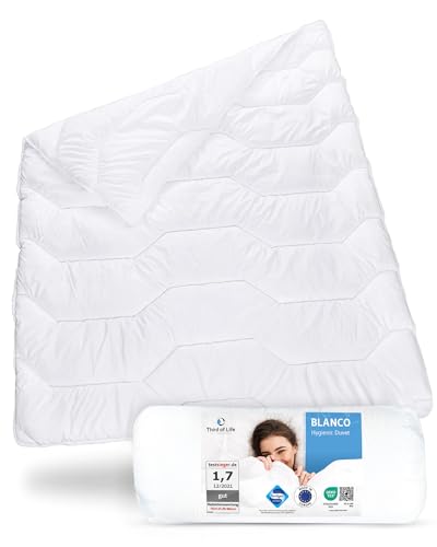 Sommerdecke 120x150 Blanco | Luftige Schlaf-Decke mit Feuchtigkeitsmanagement & hoher Atmungsaktivität | Optimale Hygiene für Allergiker | Perfekte Bettdecke für warme Nächte & im Sommer 120 x 150 cm von Third of Life