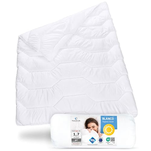 Sommerdecke 155x220 Blanco | Luftige Schlaf-Decke mit Feuchtigkeitsmanagement & hoher Atmungsaktivität | Optimale Hygiene für Allergiker | Perfekte Bettdecke für warme Nächte & im Sommer 155 x 220 cm Sommerdecke 155x220 Blanco | Luftige Schlaf-Decke mit Feuchtigkeitsmanagement & hoher Atmungsaktivität | Optimale Hygiene für Allergiker | Perfekte Bettdecke für warme Nächte & im Sommer 155 x 220 cm von Third of Life