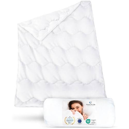 Sommerdecke 200x200 Verda | 100% recycelt | Nachhaltige Bettdecke für den Sommer | Thermoregulierende Stepp-Decke | Schlaf-Decke 200 x 200 cm aus zertifizierten Materialien | Ideal für Allergiker von Third of Life