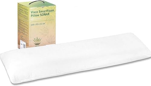 Third of Life Ergonomisches Seitenschläfer-Kissen SOÑAR | Orthopädisches Lagerungskissen aus Visco-Schaum und Nacken-Stützkissen für Paare | Hypoallergen | Aloe Vera Kissen-Bezug | 135 x 33 x 12cm von Third of Life