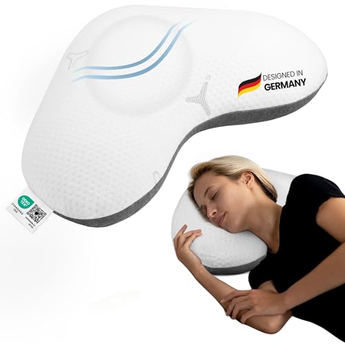 Kissen Seitenschläfer, Bezug mit innovativer Intense-Technologie, ergonomisches Nackenstützkissen, Hochwertiger Memory Foam, Orthopädisches HWS Kopfkissen Seitenschläfer vom Innovationspreisträger von Third of Life