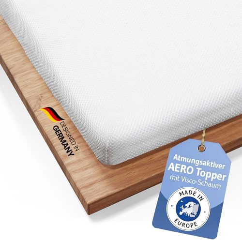 Topper 140x200cm AERO vom Preisträger Innovationspreis Ergonomie 2025, Orthopädische Matratzen-Auflage aus Memory Foam, Atmungsaktiver Mesh-Bezug, Matratzentopper 140x200 cm, Öko-Tex® Zertifiziert von Third of Life