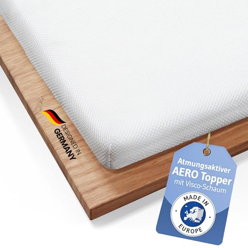 Topper 140x200cm AERO – 5 cm Höhe | Orthopädische Matratzenauflage aus Memory Foam | Atmungsaktiver Mesh-Bezug | Matratzen-Topper 140 x 200 cm | Öko-Tex® zertifizierte Bettauflage für Jede Matratze von Third of Life