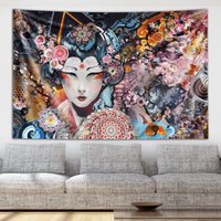 Android Jones Regenbogen Geisha Wandteppich Von Second Eye Tapestries von ThirdEyeTapestries