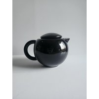 Vintage Schwarze Keramik Teekanne Art Deco Revival Teegeschirr von ThirdRoomVintage