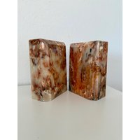 Vintage Onyx Buchstützen Groß Braun Creme Erdig Stein Marmor Gemasert Regal Wohnkultur Mid Century Modern Mcm Schwer Vintage Onyx Buchstützen Groß Braun Creme Erdig Stein Marmor Gemasert Regal Wohnkultur Mid Century Modern Mcm Schwer von Thirty3cubed