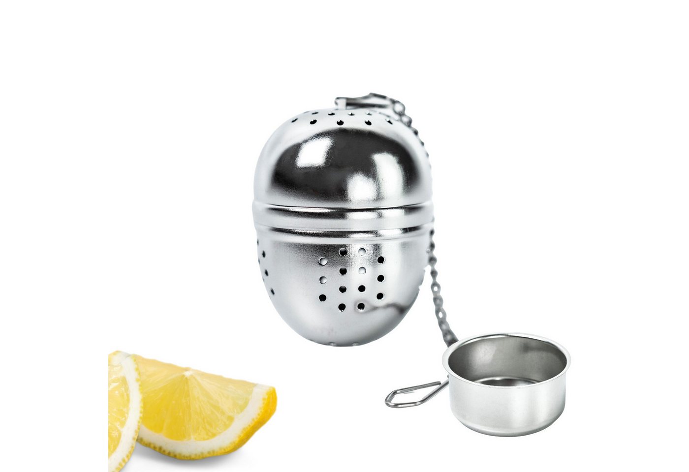 Thiru Teesieb Premium Teeei & Gewürzsieb Edelstahl inkl. Untersetzer, Teeei 1er Thiru Teesieb Premium Teeei & Gewürzsieb Edelstahl inkl. Untersetzer, Teeei 1er von Thiru