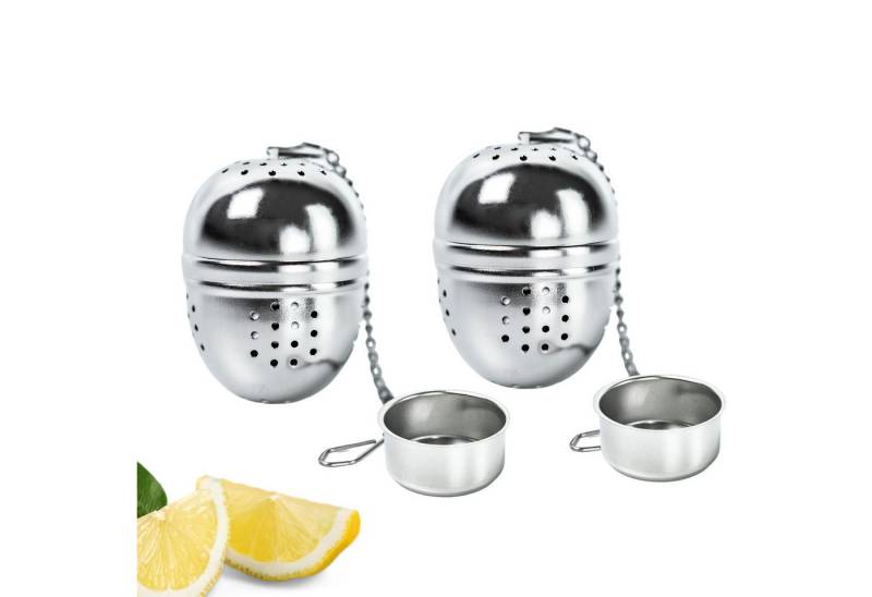 Thiru Teesieb Premium Teeei & Gewürzsieb Edelstahl inkl. Untersetzer, Teeei 2er Thiru Teesieb Premium Teeei & Gewürzsieb Edelstahl inkl. Untersetzer, Teeei 2er von Thiru