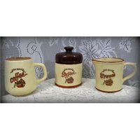 Kaffee-Set, Kaffee-Zucker-Sahne-Gerichte, Vintang-Kaffeebecher, Altes Geschirr, Kaffeetasse, Kaffee-Zuckerkanister von ThisAndThatToGo