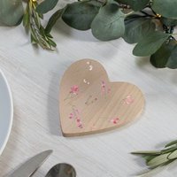 Personalisierte Geburtsblume Herzförmiger Holz-Untersetzer von Thisisnessie