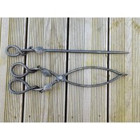 Schürhaken Und Feuerzange Im Blätterstil. Handgefertigt in Schottland von ThistleForge
