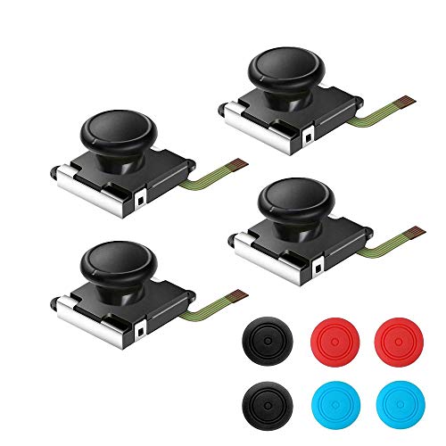 Thlevel 4PCS Analoger Thumbstick Joystick für NS 3D Ersatz Links und Rechts Controller Rocker Stange Stick mit Kappe von Thlevel