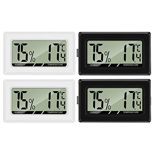 Thlevel 4 Stücke Mini LCD Digital Thermometer Temperatur Luftfeuchtigkeit Tester Hygrometer für Kühlschrank Innen von Thlevel