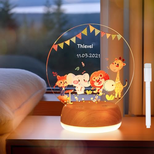 Thlevel Personalisiertes Nachtlicht Nachtlampe Lampe Nachttischlampe 3 Lichtmodi mit Acrylplatte für Kinder Geschenk Kinderzimmer Schlafzimmer Wohnzimmer von Thlevel
