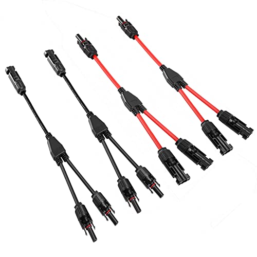Thlevel Solarpanel Kabel Solarkabel Y Verteiler Male Female MMF und FFM Connector Photovoltaik Steckverbinder 2 Paar 1000V DC 30A 4mm² von Thlevel