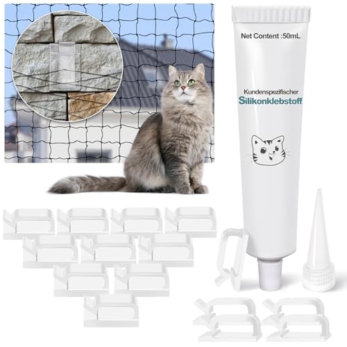 ThomP Klebehaken und Silikonkleber 50 Stück Set zur Befestigung vom katzennetz für Balkon ohne Bohren,Transparent Haken Montagekleber Extra Stark 50 ml wetterfest Outdoor für Balkon,Fenster,Wand ThomP Klebehaken und Silikonkleber 50 Stück Set zur Befestigung vom katzennetz für Balkon ohne Bohren,Transparent Haken Montagekleber Extra Stark 50 ml wetterfest Outdoor für Balkon,Fenster,Wand von ThomP