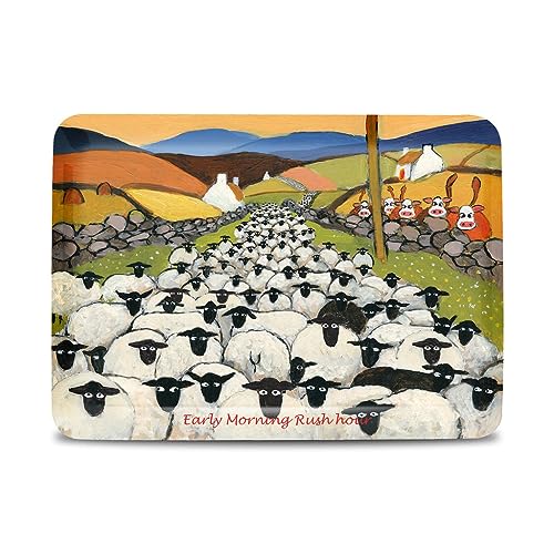 Thomas Joseph Melamin-Tablett "Early Morning Rush Hour", Geschenk für Schafe von Thomas Joseph