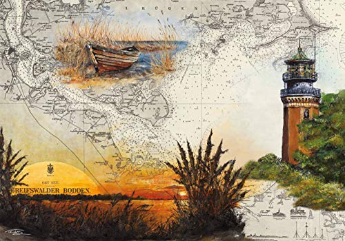 Thomas Kubitz Fine Art Tischset Leuchtturm Greifswalder Oie von Thomas Kubitz Fine Art