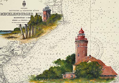 Thomas Kubitz Fine Art Tischset TS-Leuchtturm Pelzerhaken & Leuchtturm Dahmeshöved von Thomas Kubitz Fine Art