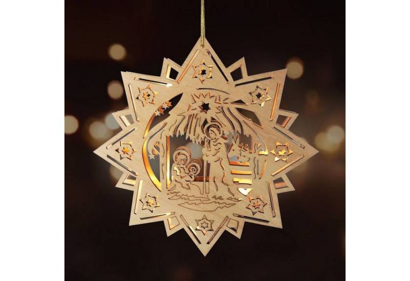 Thomas Philipps Dekostern Weihnachtsstern Stern aus Holz 30cm 10 LED's von Thomas Philipps