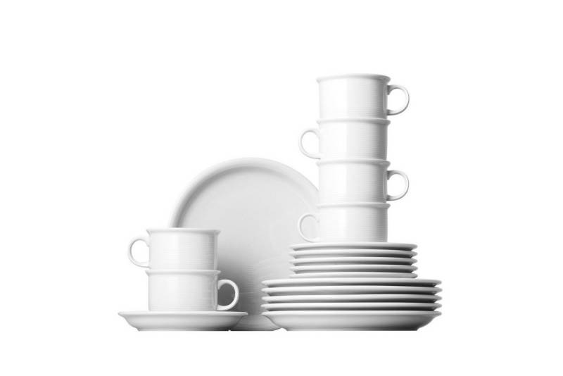 Thomas Porzellan Kaffeeservice Kaffeeset 18-tlg. - TREND Weiß - 1 Set (18-tlg), 6 Personen, Porzellan, Porzellan, spülmaschinenfest, mikrowellengeeignet von Thomas Porzellan