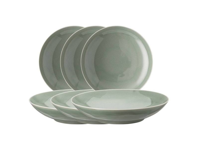 Thomas Porzellan Teller-Set Loft Colour Moss Green Suppenteller 24 cm Set6, Porzellan von Thomas Porzellan