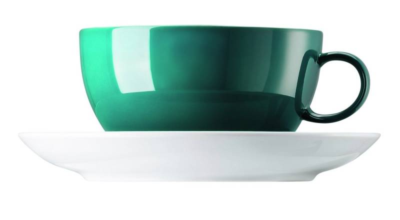 Thomas Porzellan Tasse Sunny Day Seaside Green Cappuccinotasse 2 tlg., Porzellan von Thomas Porzellan