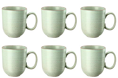 Thomas Nature - Becher mit Henkel 0,4l - Henkelbecher Trinkbecher Mugge Humpen Haferl Tasse Kaffeetasse - (Leaf (Blattgrün), 6 Stück) von Thomas