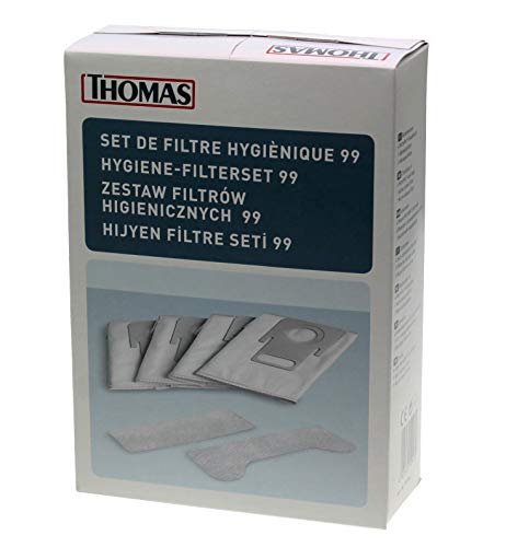 Thomas Original deutsches Filter-Set enthält 4 Hygienefilter-Set 99 Beutel + 1 Aktivkohlefilter + 1 Abluft-Mikrofilter. Es gibt 6 Artikel im Inneren 787246 von Thomas