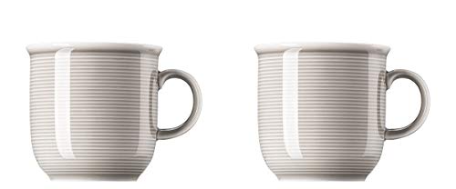 Thomas Trend Colours/Farben - Porzellan Becher mit Henkel groß - 2er-Set - Henkelbecher Mugge Humpen Haferl Tasse Kaffeebecher (Moon Grey (Mond-Grau), 2 Stück) von Thomas