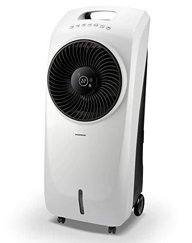 THOMSON Evo Electronic 3-in-1 Klimagerät, Air Cooler, Luftbefeuchter & Ventilator, 3 Ventilationsstufen, 2 Eis-Packs, 8L Wassertank, 8 Stunden Timer, Fernbedienung, 95 Watt Leistung, weiß von Thomson
