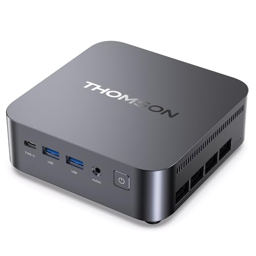 THOMSON K3 Mini PC Ryzen 7 7730U(8C/16T, bis zu 4,5 GHz), 16 GB DDR4 512 GB SSD Mini Desktop Computer mit WiFi 6, BT5.2, 4K Triple Display, VESA für Office, Design, Schule von Thomson