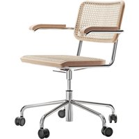 Drehstuhl S64VDR Buche natur / Gestell chrom von Thonet