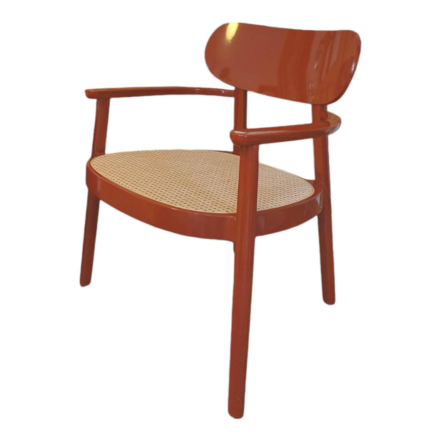 Holzsessel 119F Hochglanzlack Dunkelrot Sitzfläche Rohrgeflecht Gleiter Kunstst... Holzsessel 119F Hochglanzlack Dunkelrot Sitzfläche Rohrgeflecht Gleiter Kunstst... von Thonet