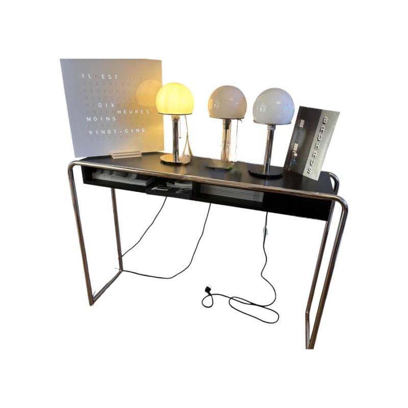 Konsolentisch B 108 Holzkorpus RAL 9005 Lackiert Schwarz Gestell Stahlrohr Verch... von Thonet