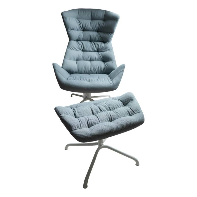 Lounge-Sessel 808 Mit Hocker Bezug Außen Nappaleder Bezug Innen Stoff Soul 158 A... von Thonet