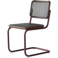 Stuhl Freischwinger S32V Eiche dark melange chestnut von Thonet