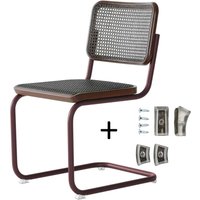 Stuhl Freischwinger S32V Eiche dark melange inkl. Filzgleiter Set chestnut von Thonet